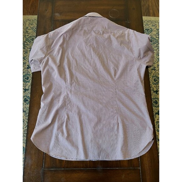 Black Brown 1826 Purple Oxford Slim Fit Button Down Shirt Non Iron 17 1/2 34 XL - Picture 5 of 7